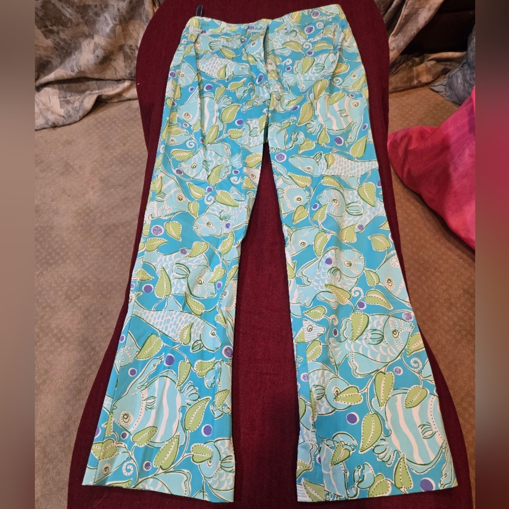 Lilly Pulitzer Blue and Green Print Pants